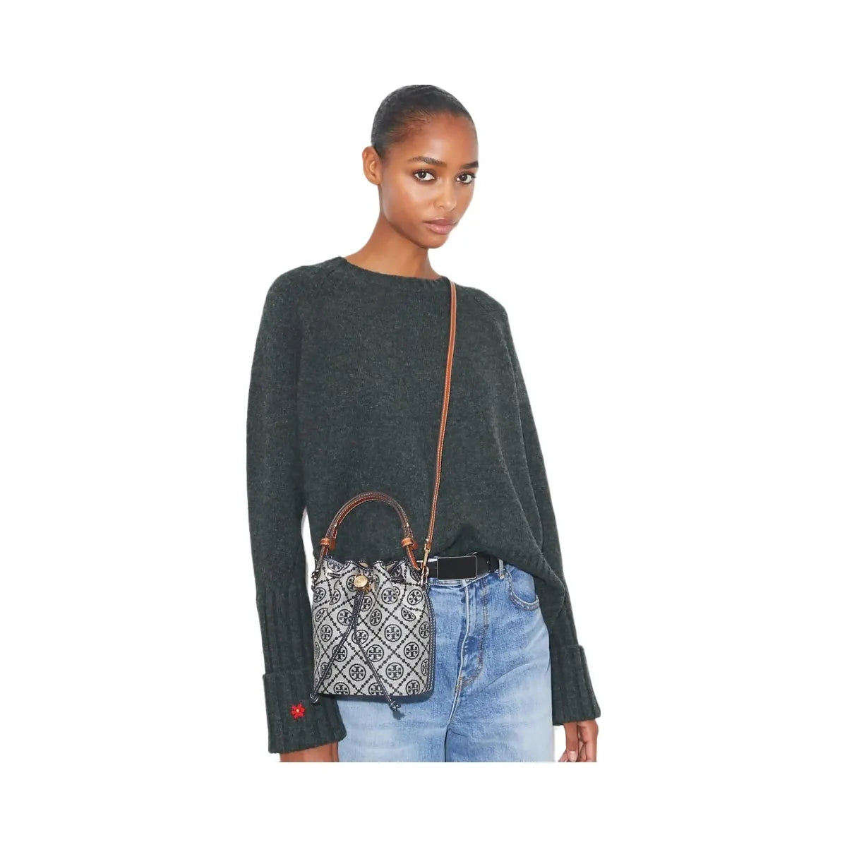 Tory Burch T Monogram Mini Bucket Bag Tory Navy