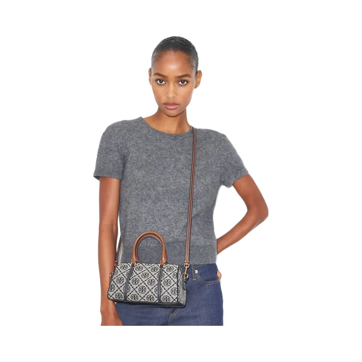 Tory Burch T Monogram Petite Barrel Bag Tory Navy