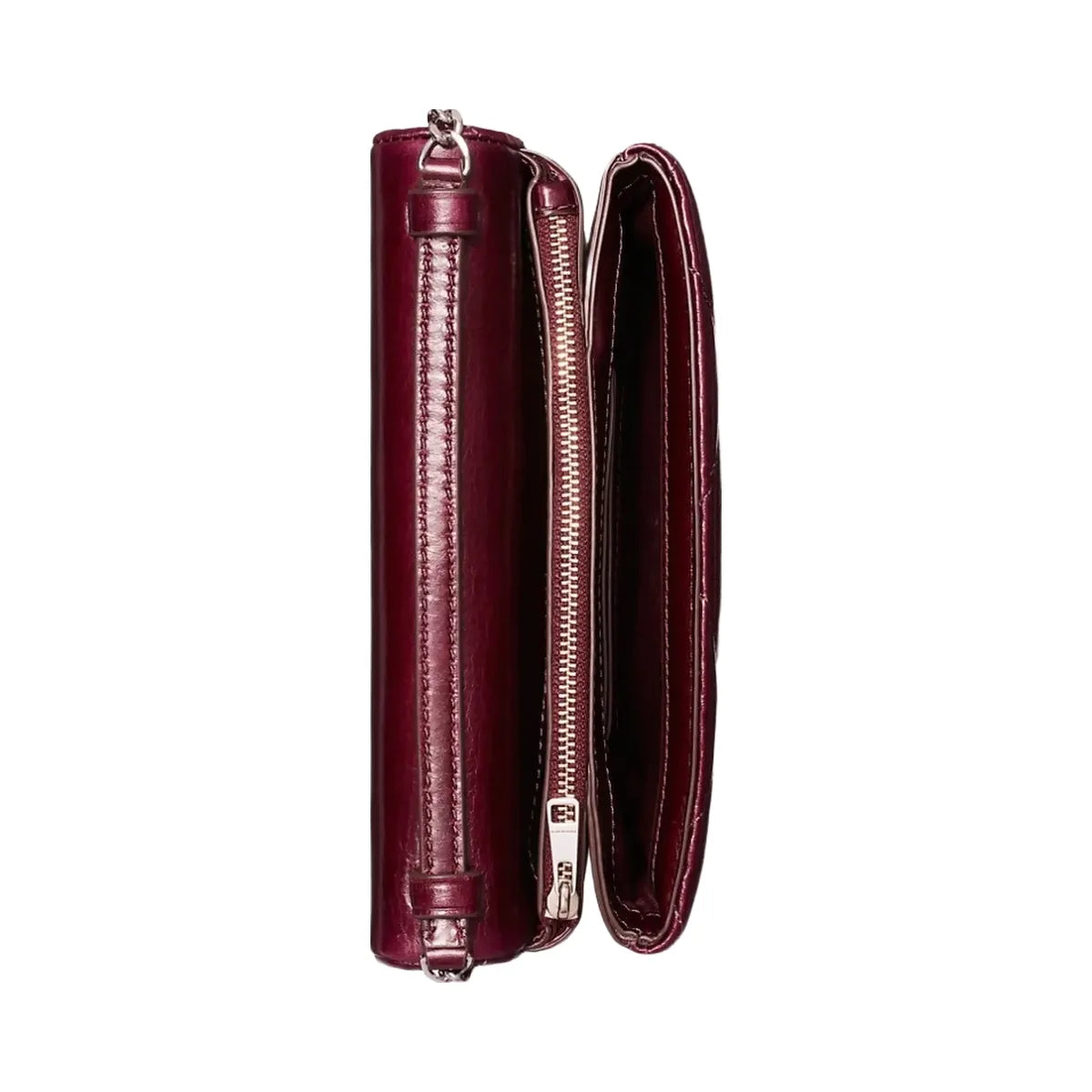 Tory Burch Kira Diamond Quilt Distressed Crossbody Dark Carmine