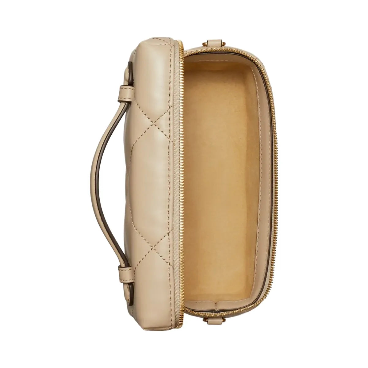 Tory Burch Kira Diamond Quilt East-West Vanity Case Light Stone