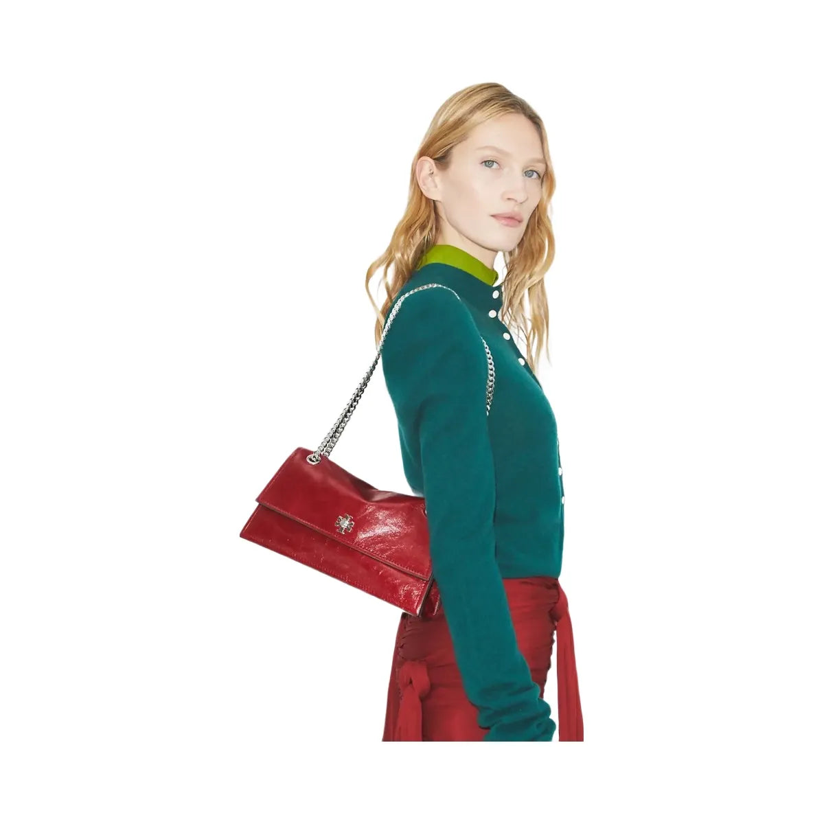 Tory Burch Kira Turnlock Shoulder Bag Red
