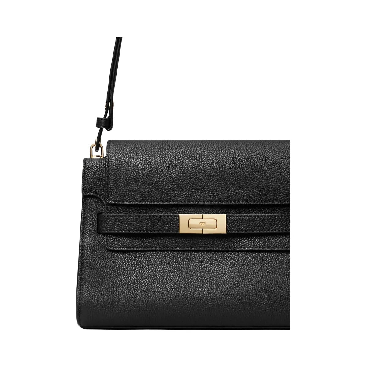 Tory Burch Lee Radziwill Pebbled Shoulder Bag Black