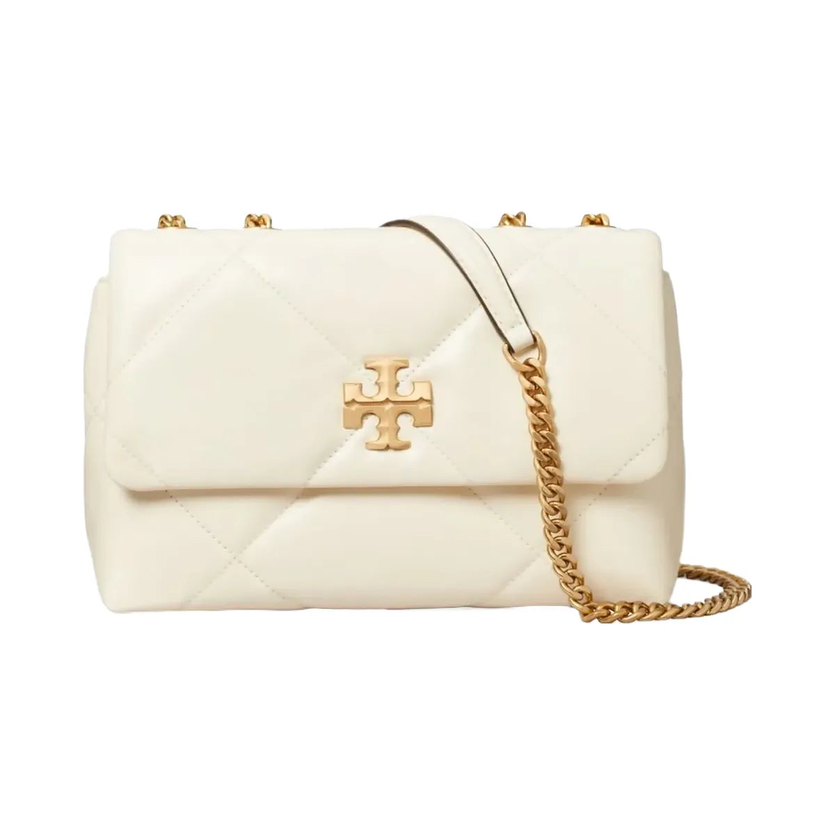 Tory Burch Small Kira Diamond Quilt Shoulder Bag Warm White