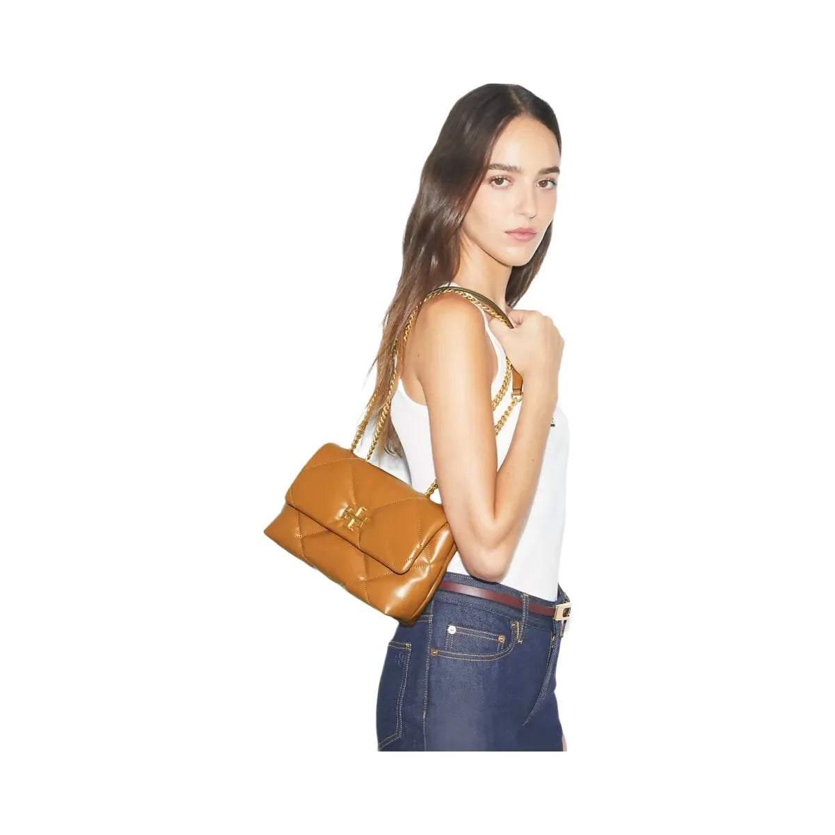 Tory Burch Small Kira Diamond Quilt Shoulder Bag Classic Chestnut