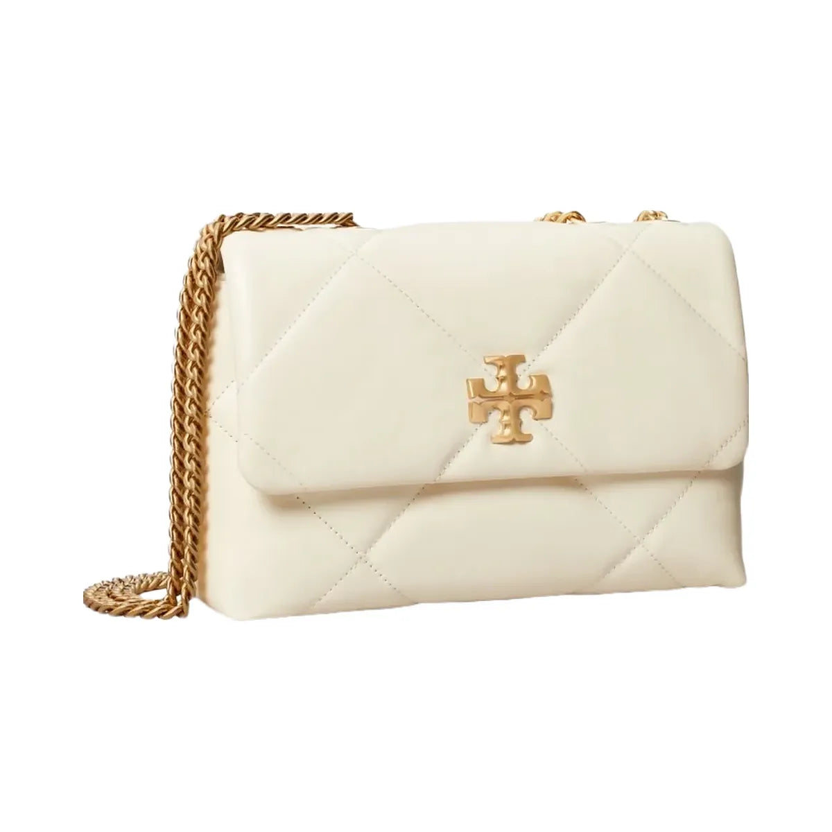 Tory Burch Small Kira Diamond Quilt Shoulder Bag Warm White