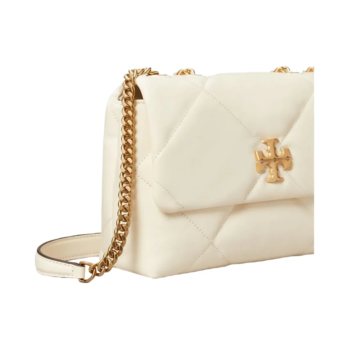 Tory Burch Small Kira Diamond Quilt Shoulder Bag Warm White