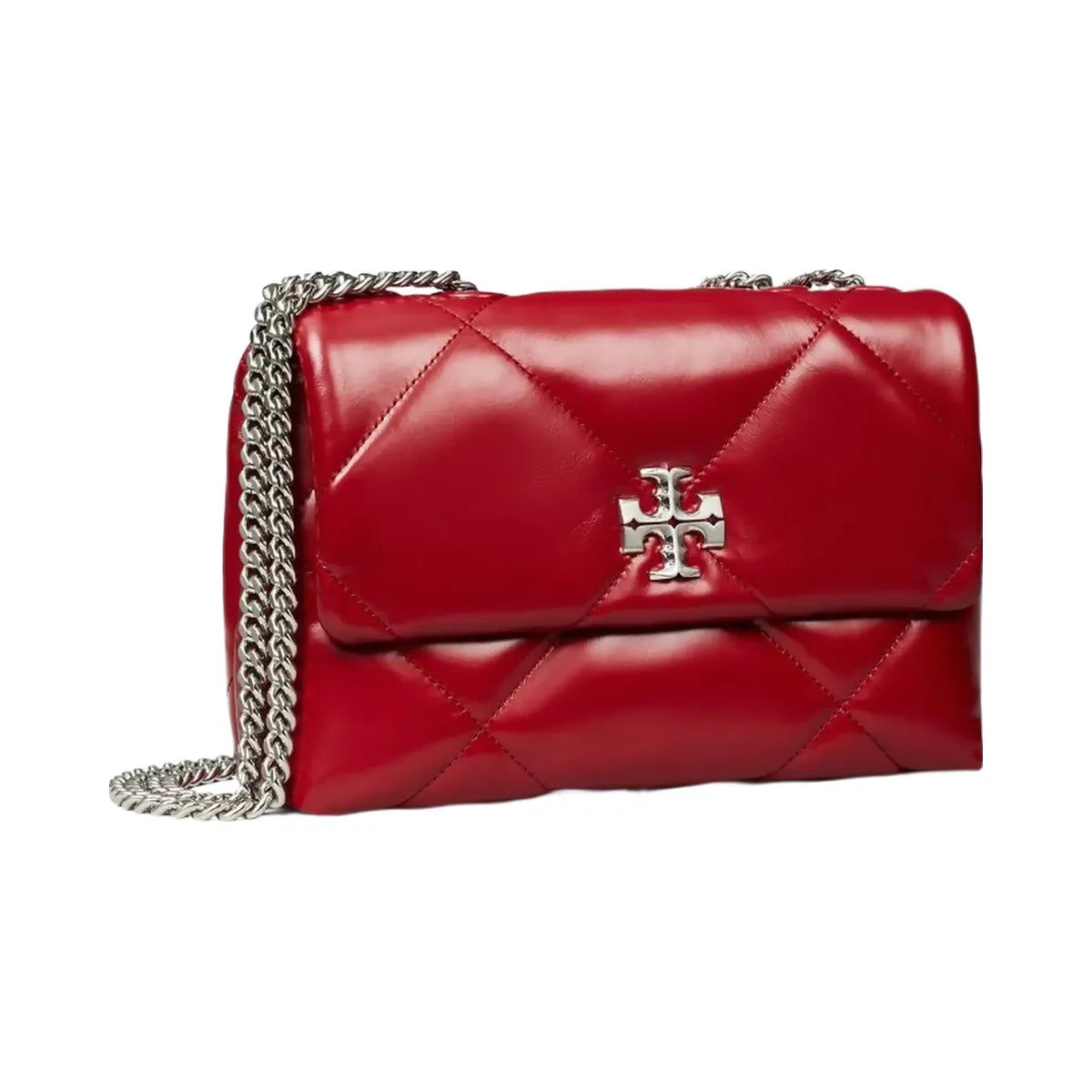 Tory Burch Small Kira Diamond Quilt Shoulder Bag Red