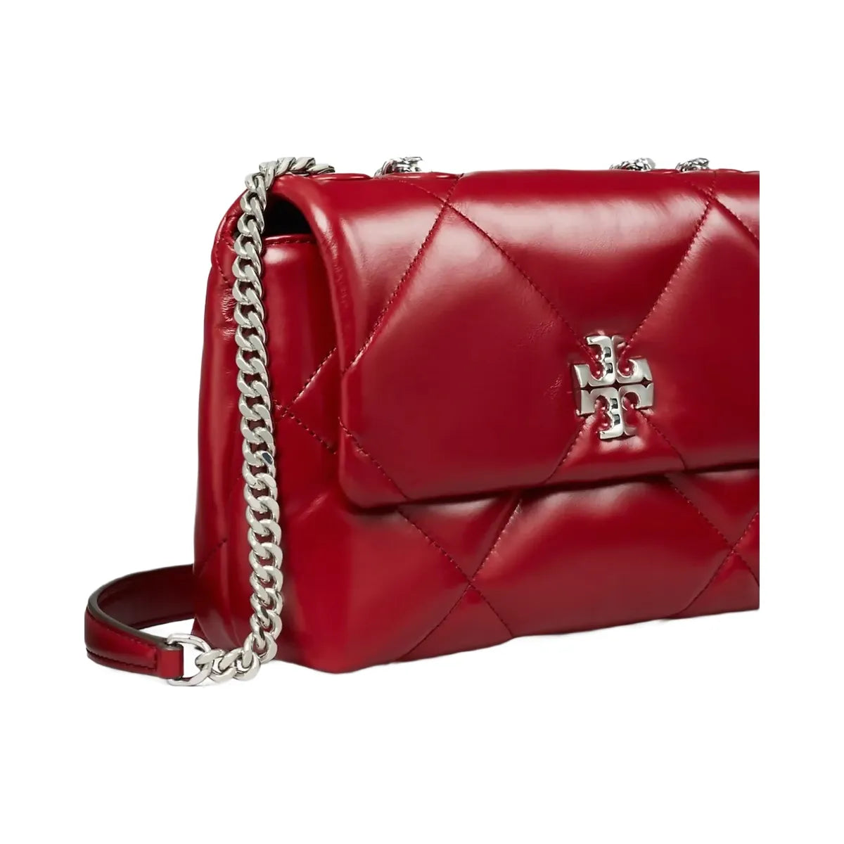 Tory Burch Small Kira Diamond Quilt Shoulder Bag Red