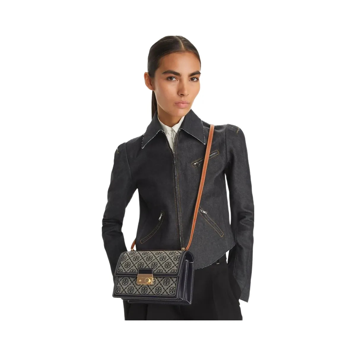 Tory Burch T Monogram Shoulder Bag Tory Navy