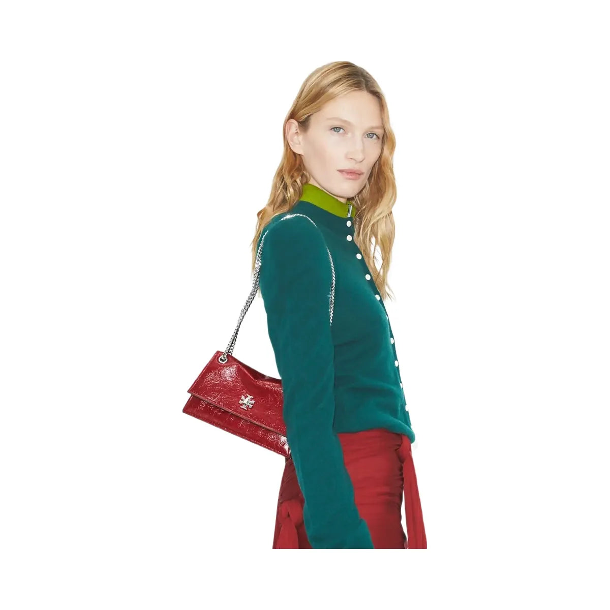 Tory Burch Mini Kira Turnlock Shoulder Bag Red