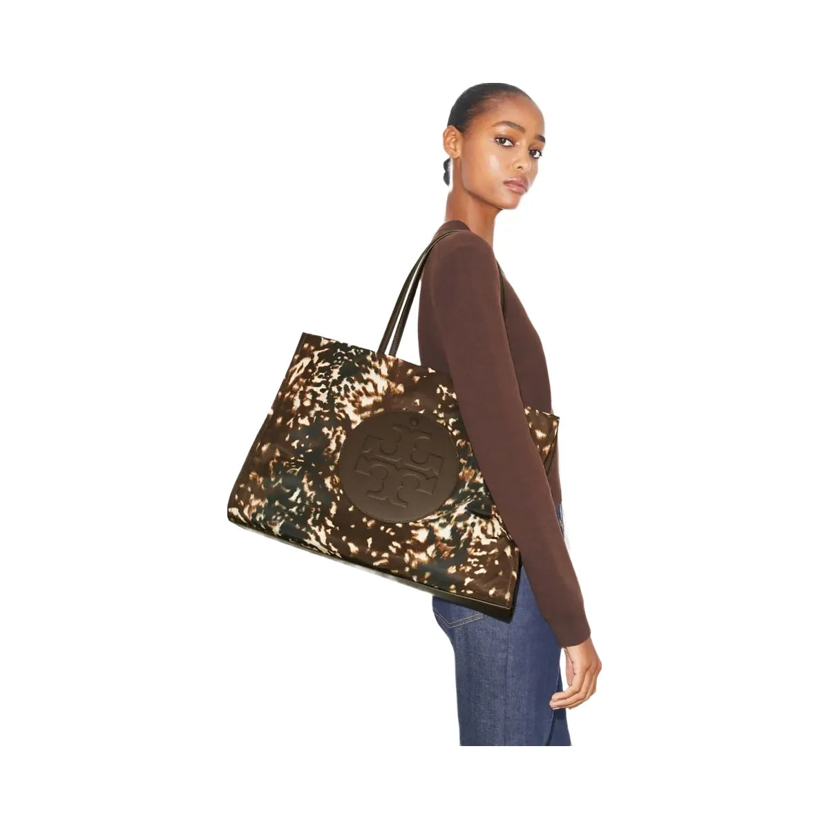 Tory Burch Ella Printed Tote Fall Fawn