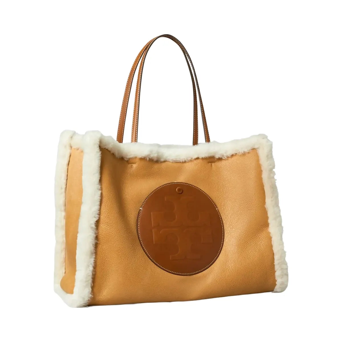 Tory Burch Ella Shearling Tote LIGHT NATURAL / Brown
