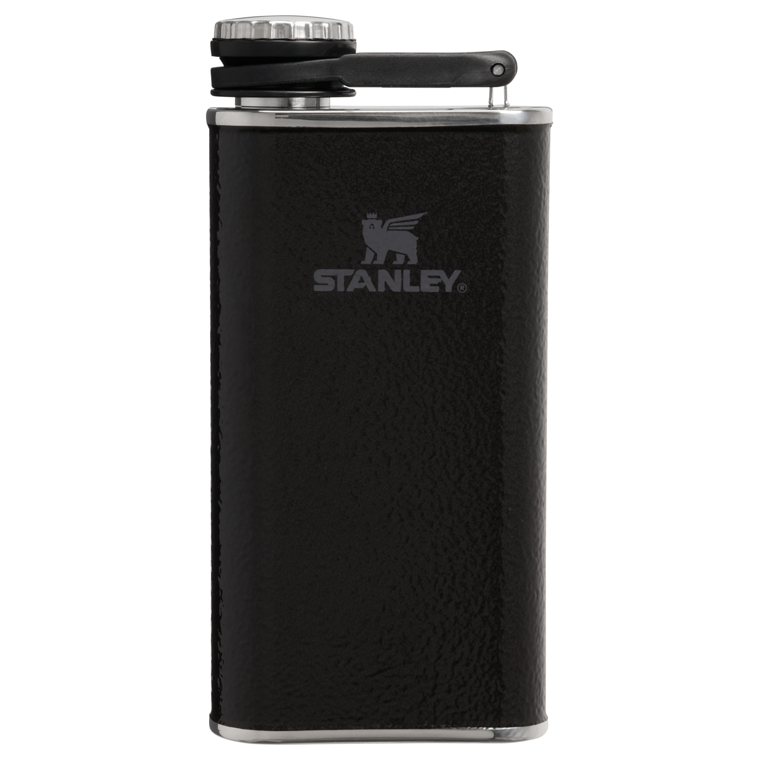 Classic Easy Fill Wide Mouth Flask | 8 OZ Hammertone Black