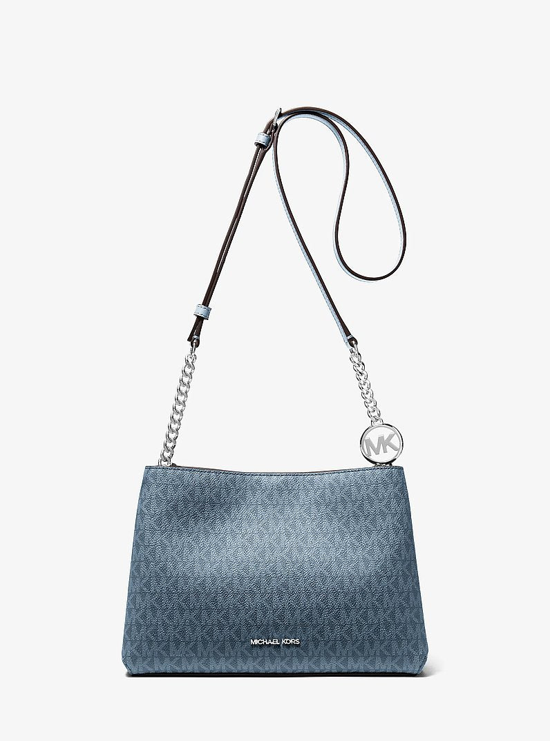 Michael Kors Christina Small Signature Logo Crossbody Bag Denim