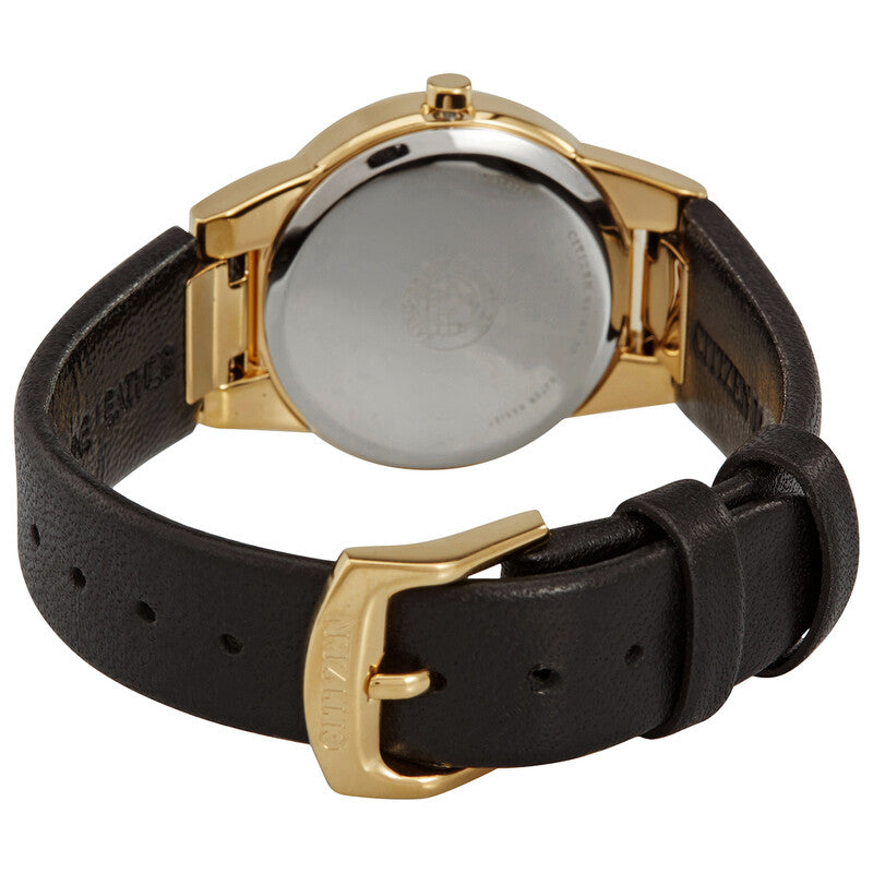 Citizen Eco-Drive Black Dial Black Leather Women's Watch
