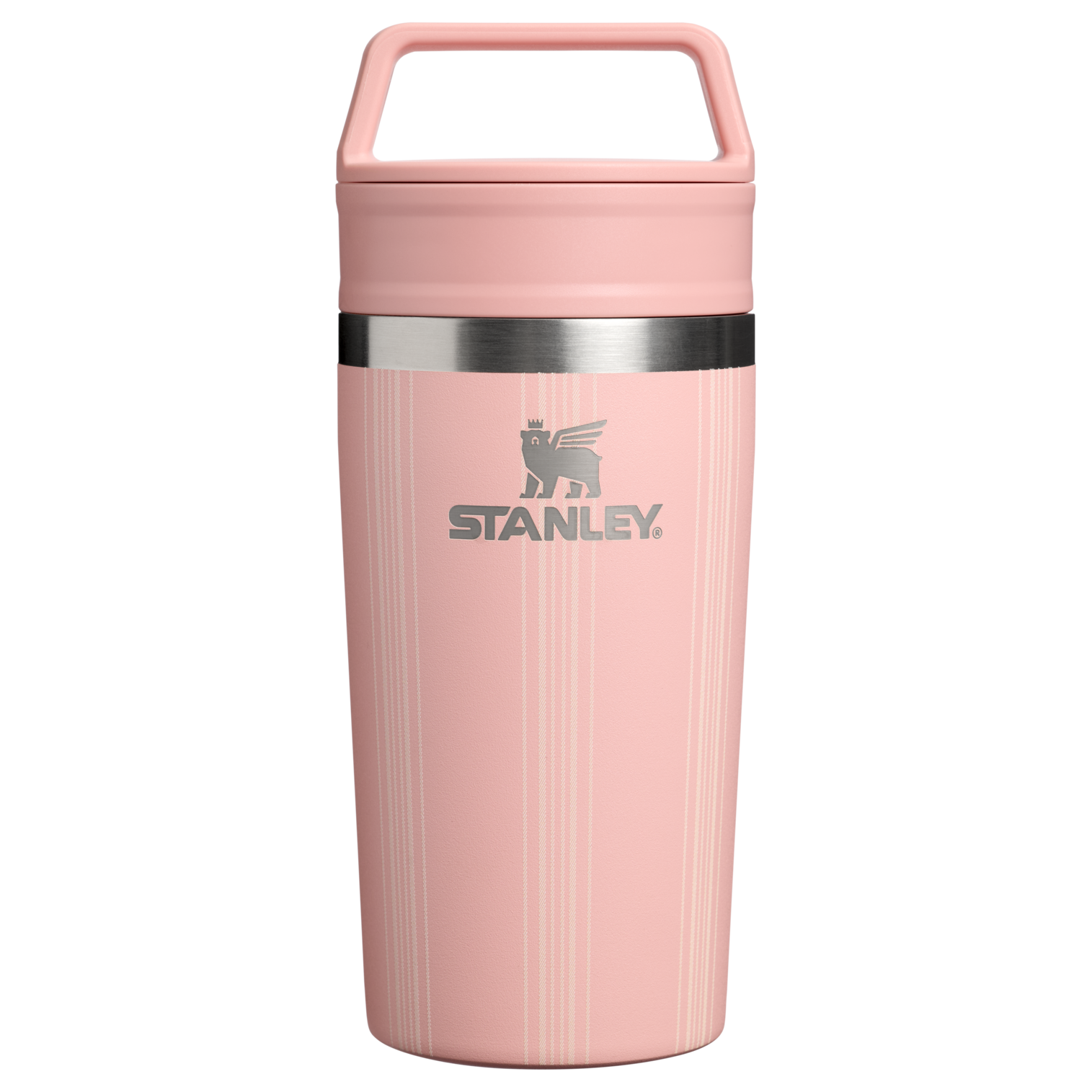The Café-To-Go Travel Mug | 12 OZ Peach Rose Picnic Stripe