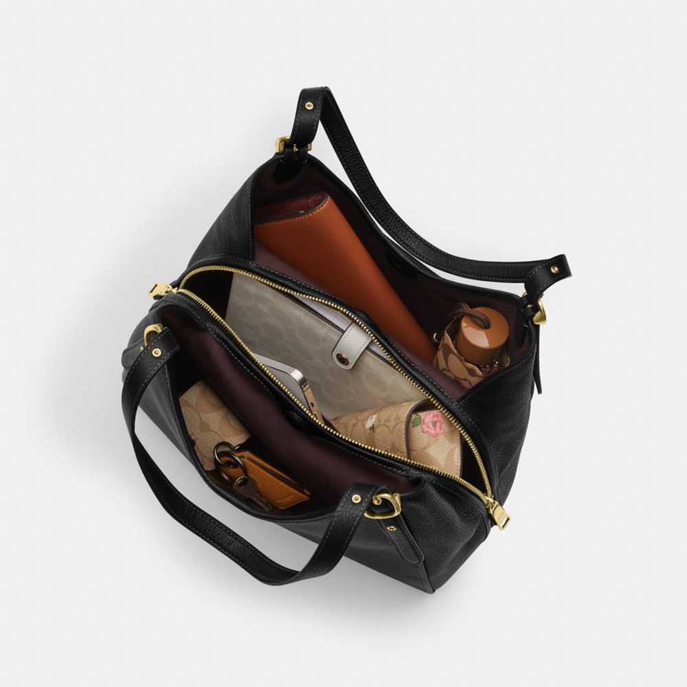 Coach Erin Shoulder Bag Gold Black