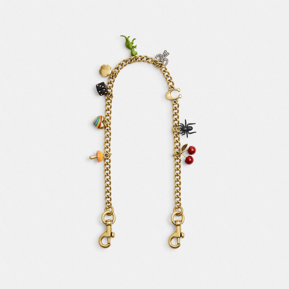Coach Chain Strap With Charms Brass Multi