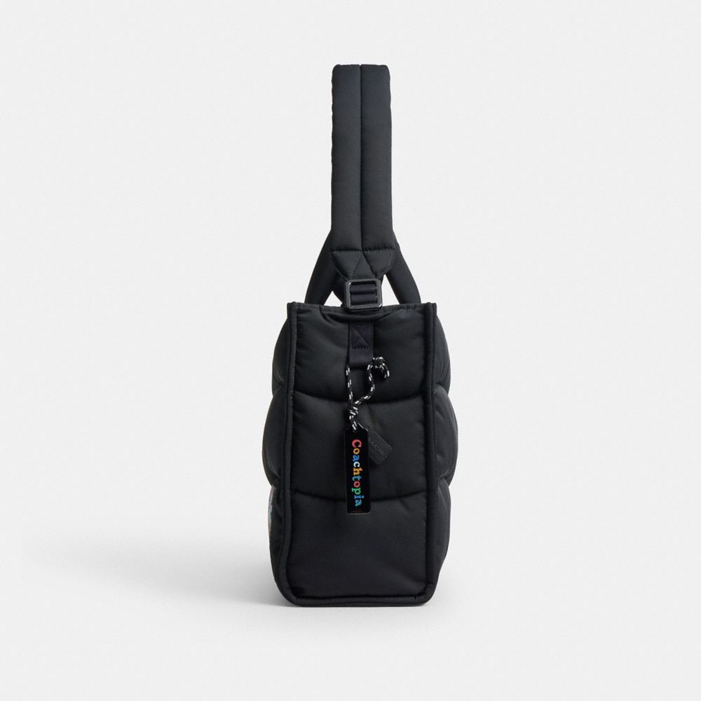 Coach Coachtopia Loop Tote With Wavy Quilting Black 2