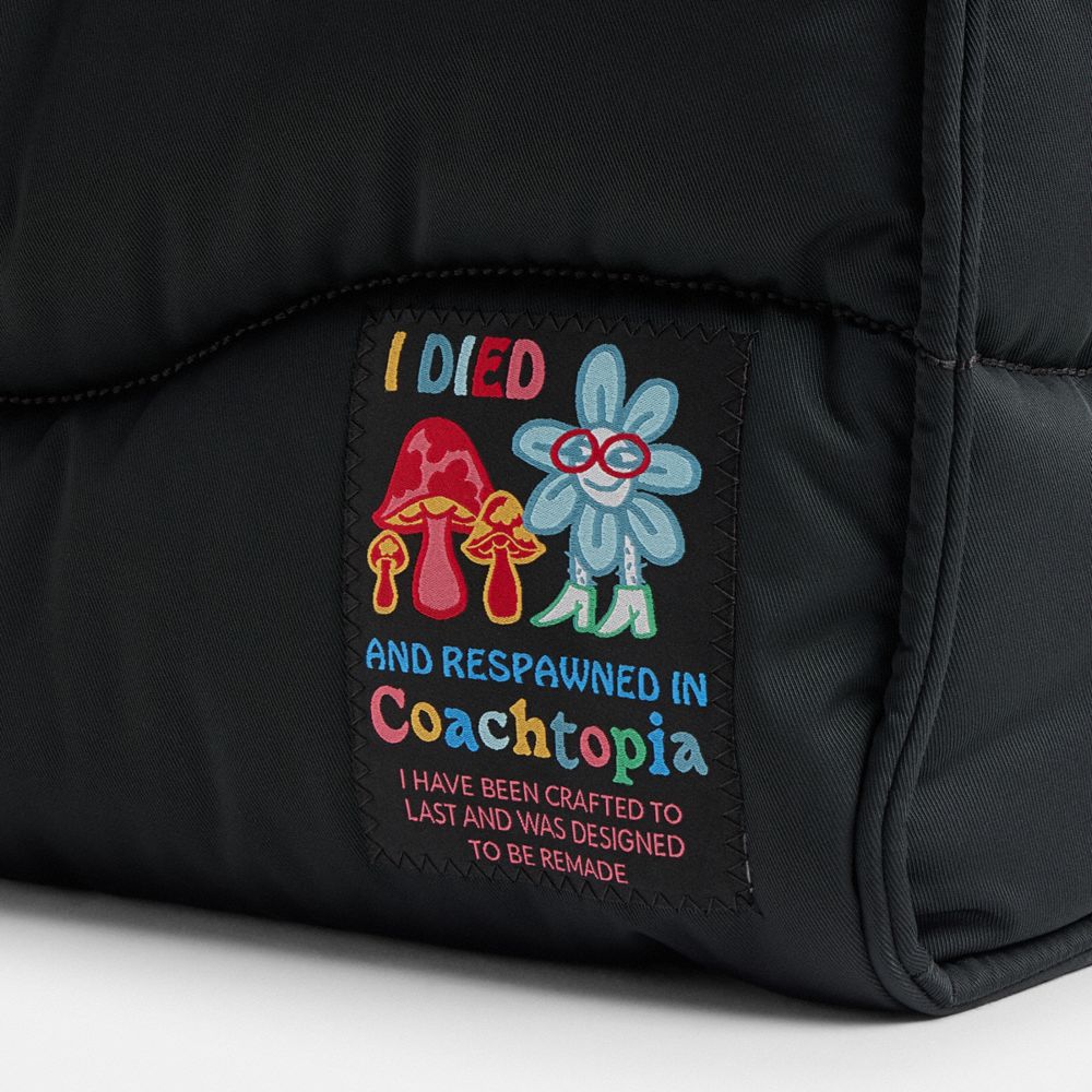 Coach Coachtopia Loop Tote With Wavy Quilting Black 2