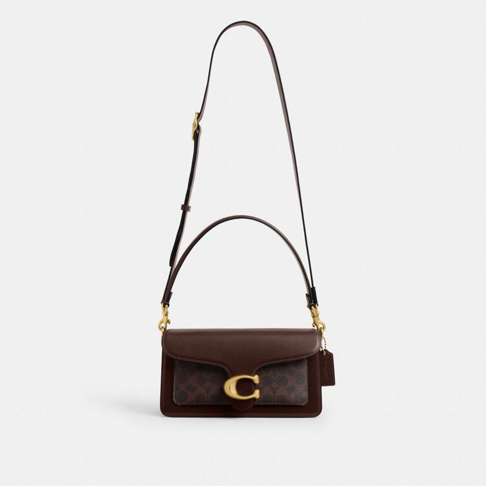 Coach Tabby Shoulder Bag 26 In Signature Canvas Brass Maple