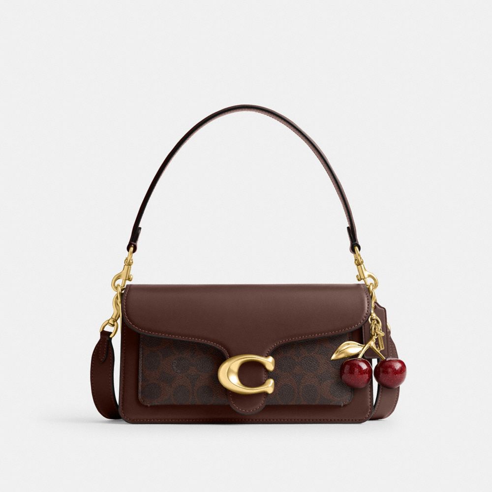 Coach Tabby Shoulder Bag 26 In Signature Canvas Brass Maple