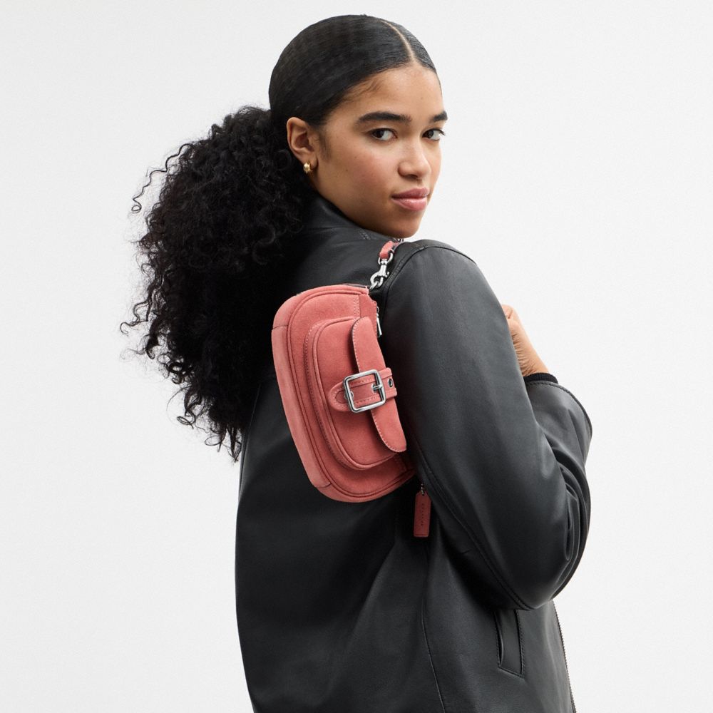 Coach Ashton Mini Shoulder Bag Silver Pink