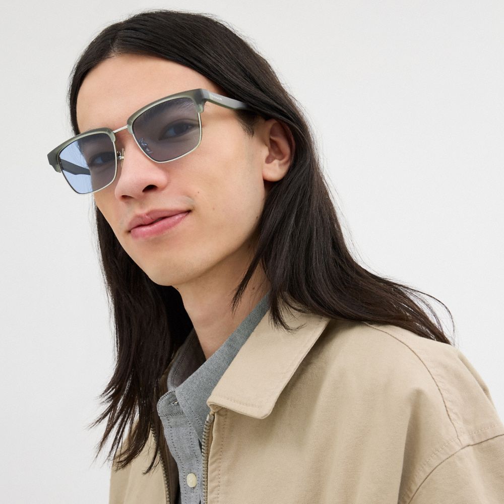 Coach Coach Script Square Sunglasses Matte Grey
