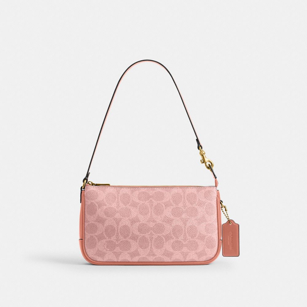 Coach Plaza Bag In Signature Canvas Brass Melon Pink