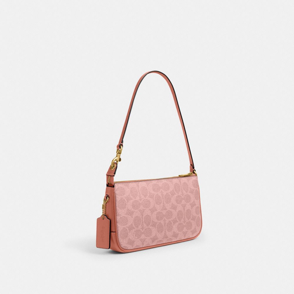 Coach Plaza Bag In Signature Canvas Brass Melon Pink