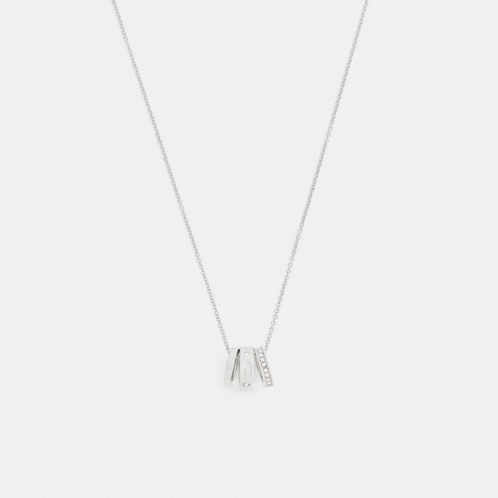 Coach Repeated C Rondelle Necklace Silver