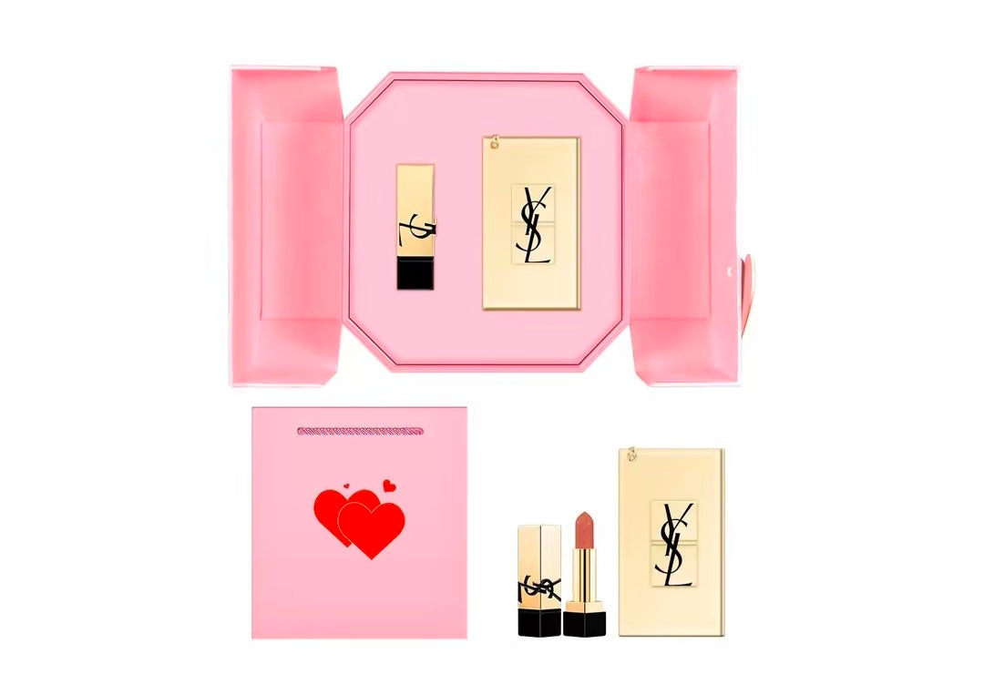 Ysl Saint Laurent Falling In Love Gift Set: Easy-To-Apply, Natural, Long-Lasting Makeup Set + High-End Makeup Mirror Mother'S Day Gift For Mom