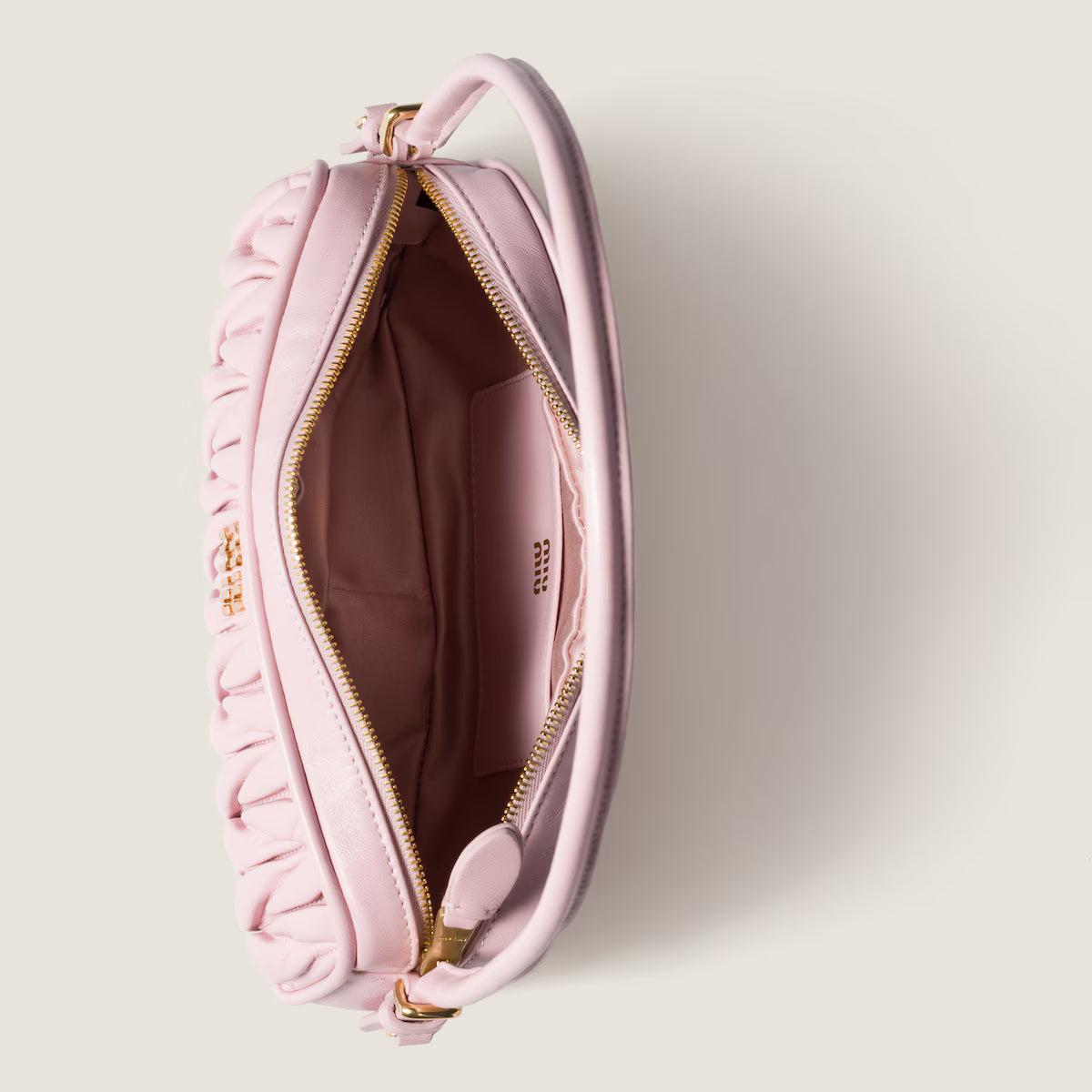 Matelassé nappa leather pouch