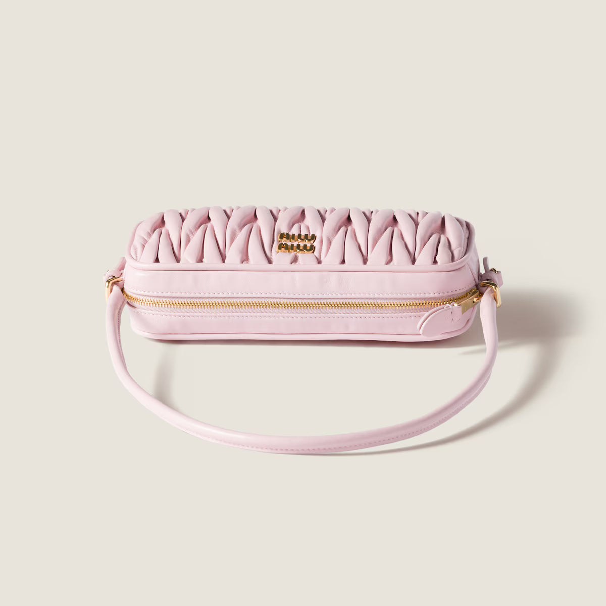 Matelassé nappa leather pouch