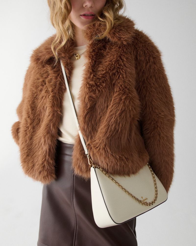 KateSpade Margot Textured Leather Shoulder Bag Meringue