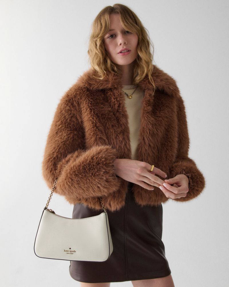 KateSpade Margot Textured Leather Shoulder Bag Meringue