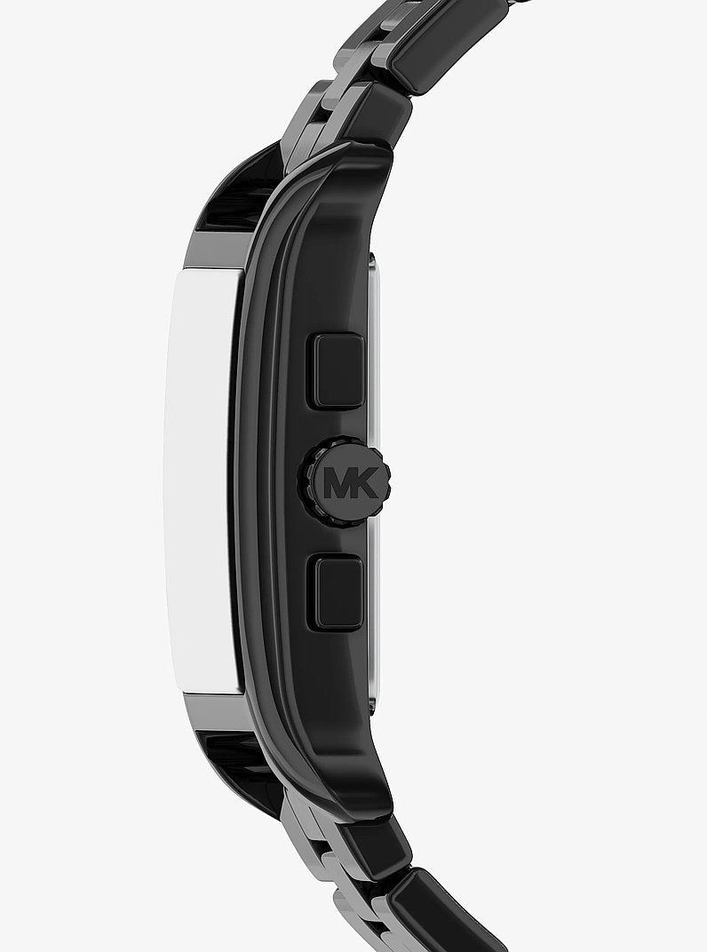 Michael Kors Oversized Monroe Black-Tone Watch Black
