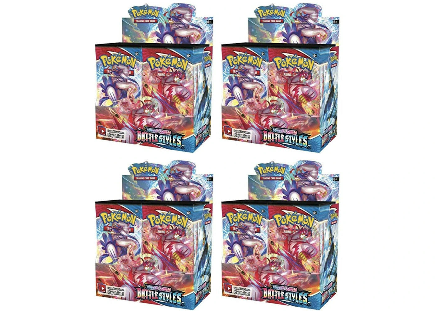 Pokemon Tcg Sword & Shield Battle Styles Booster Box 4X Lot
