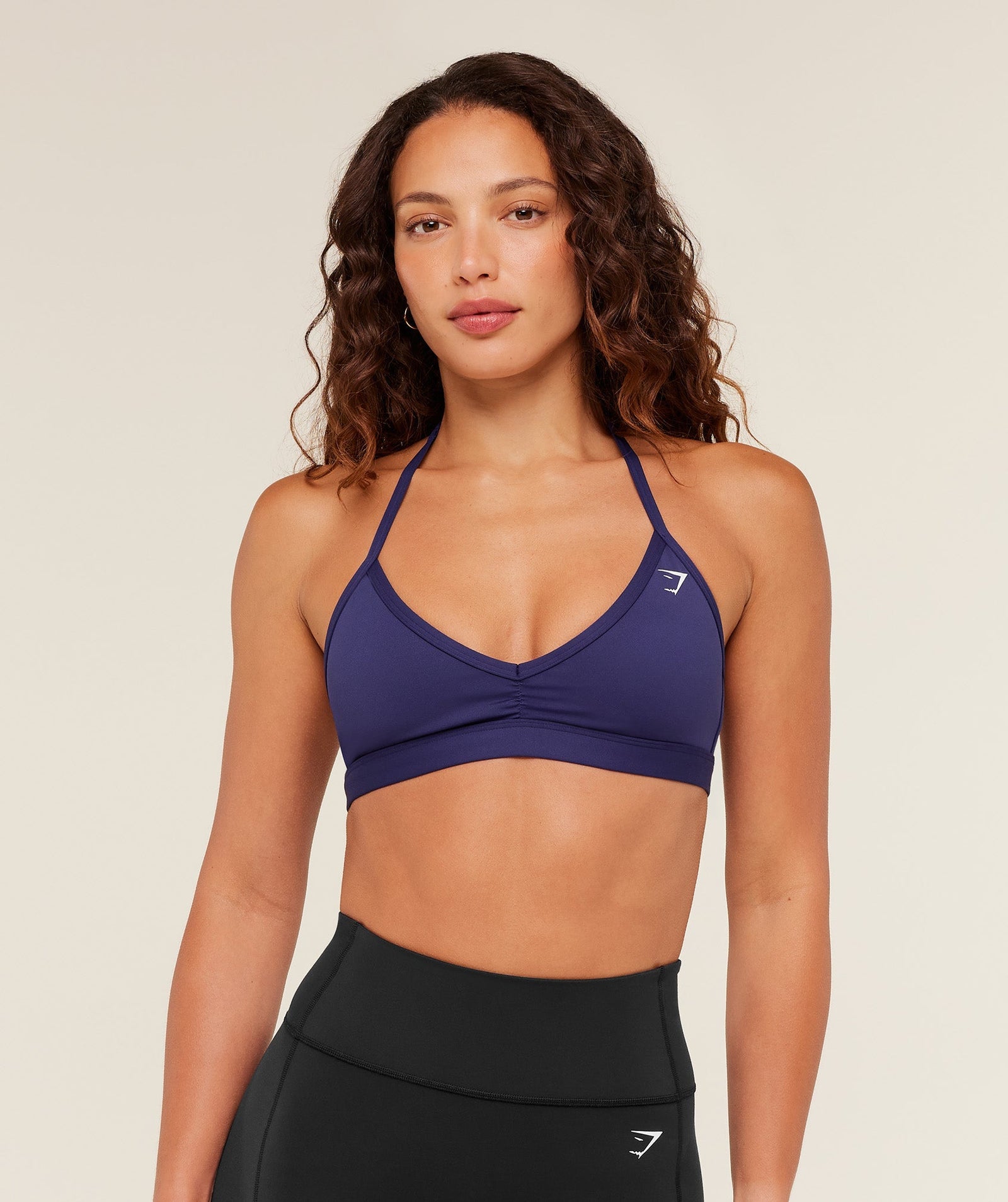 Women's Gymshark Minimal Halterneck Sports Bra Indigo Purple