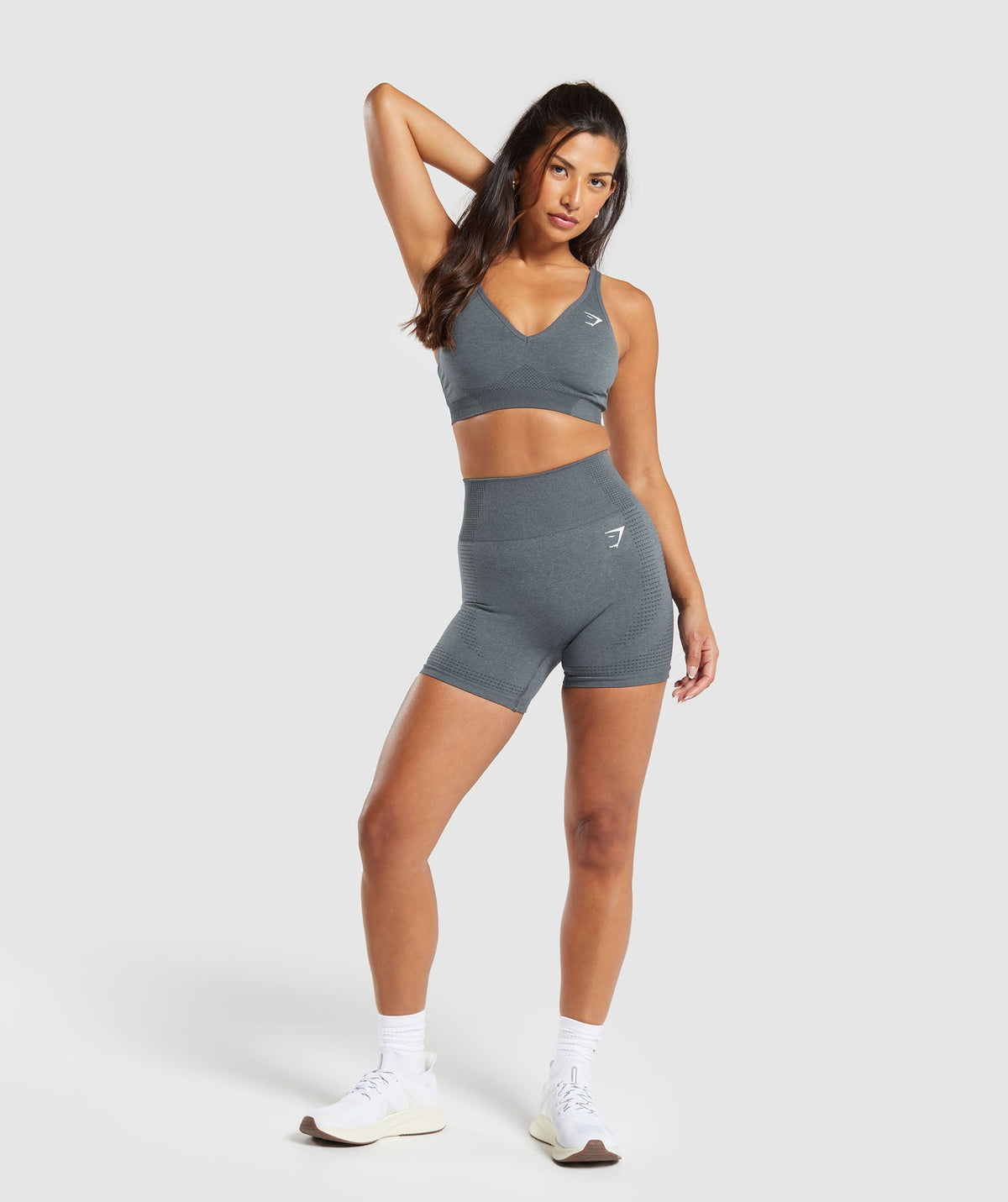 Women's Gymshark Vital Seamless Shorts Strong Grey Marl