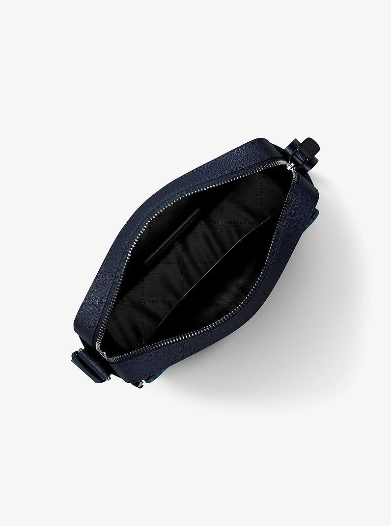 Michael Kors Cooper Embellished Signature Logo Flight Bag Denim