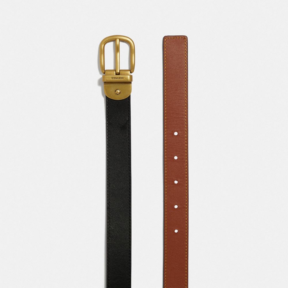 Coach Harness Buckle Reversible Belt, 25 Mm Brass Black 1941 Saddle