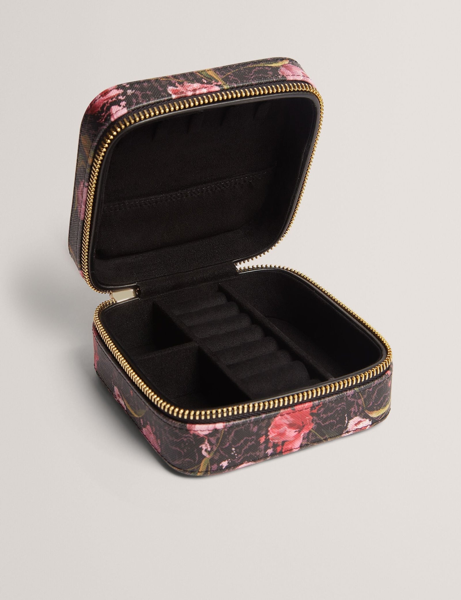 Ted Baker Tulsaa Floral Check Print Pu Jewellery Case Women's