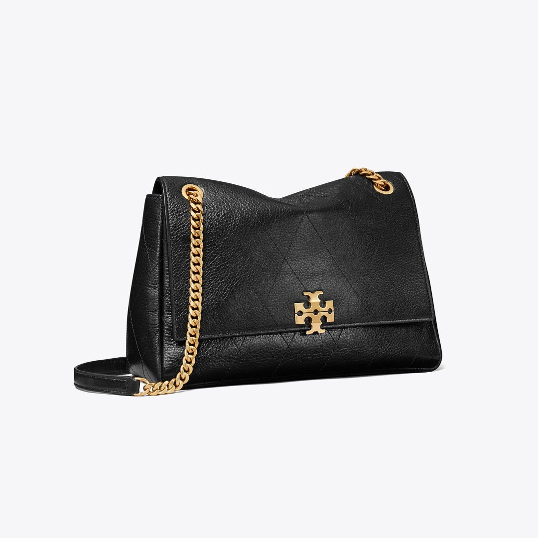 Tory Burch Charlie Quilted Shoulder Bag Black