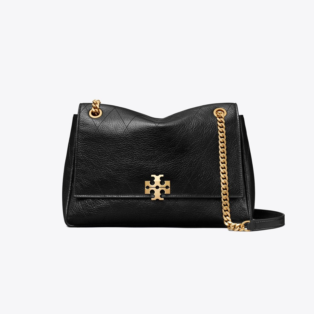 Tory Burch Charlie Quilted Shoulder Bag Black