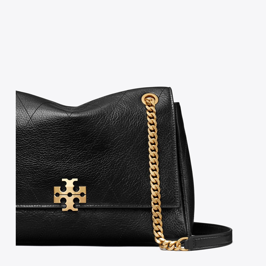 Tory Burch Charlie Quilted Shoulder Bag Black