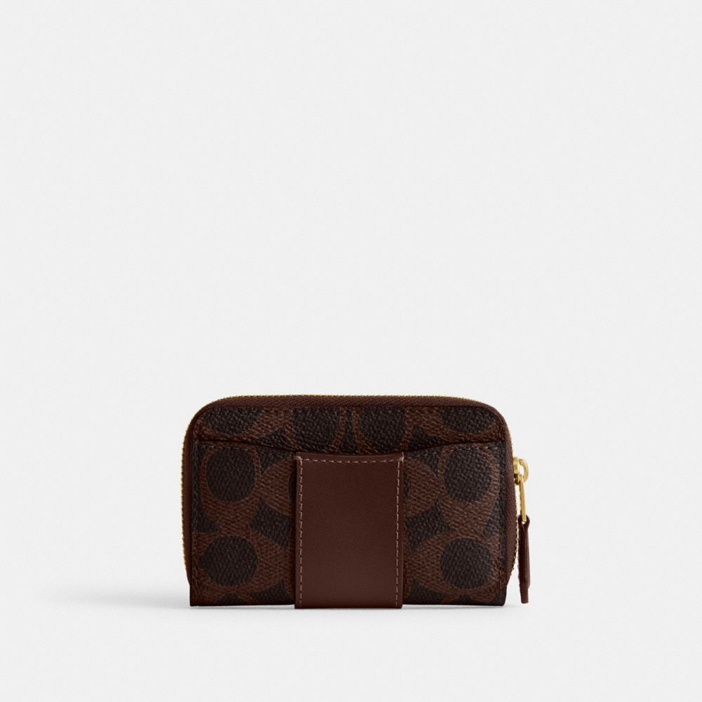 Essential Small Zip Around Card Case In Signature Canvas