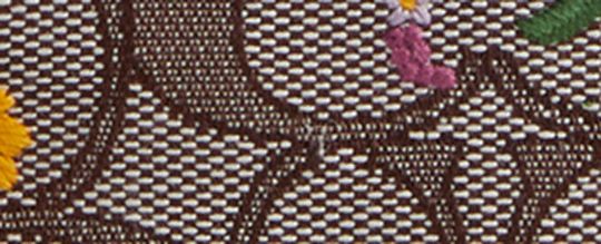 Double Zip Wristlet In Signature Jacquard With Floral Embroidery