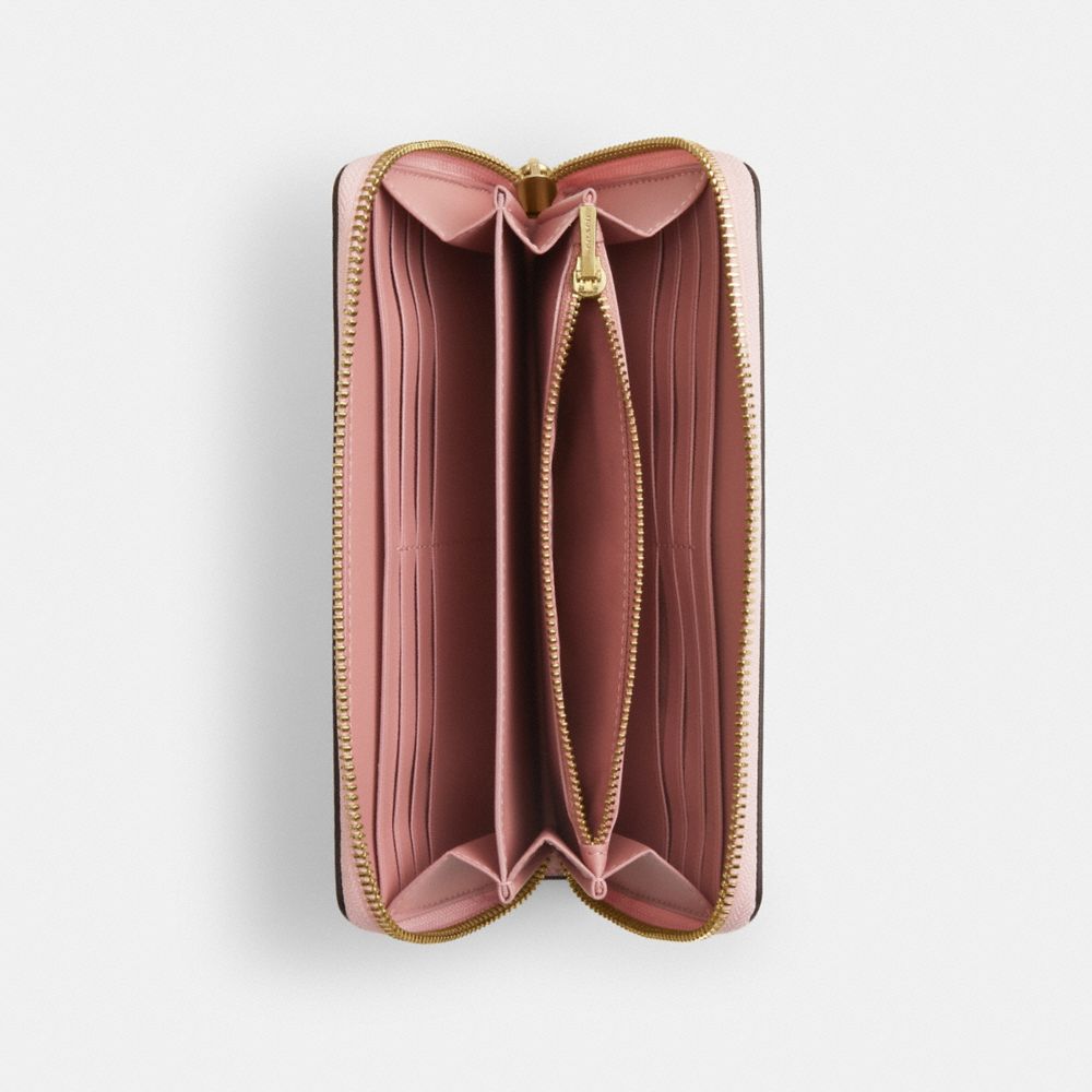 Long Zip Around Wallet In Signature Canvas