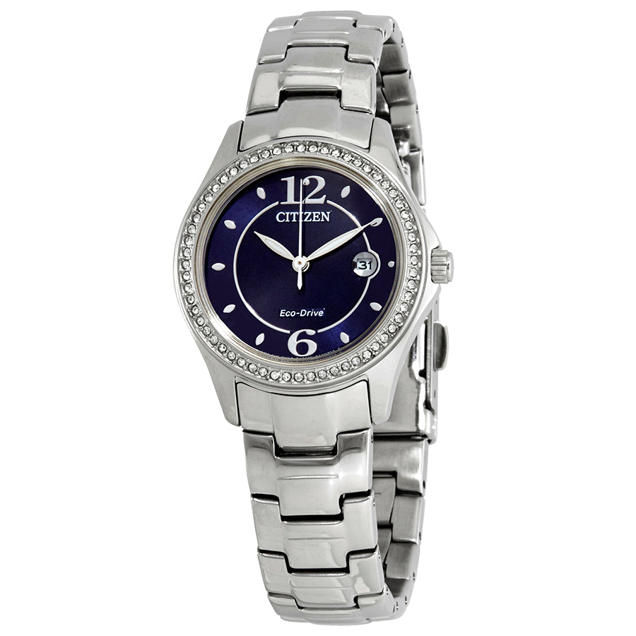 Citizen Silhouette Crystal Eco-Drive Blue Dial Stainless Steel Women's Watch